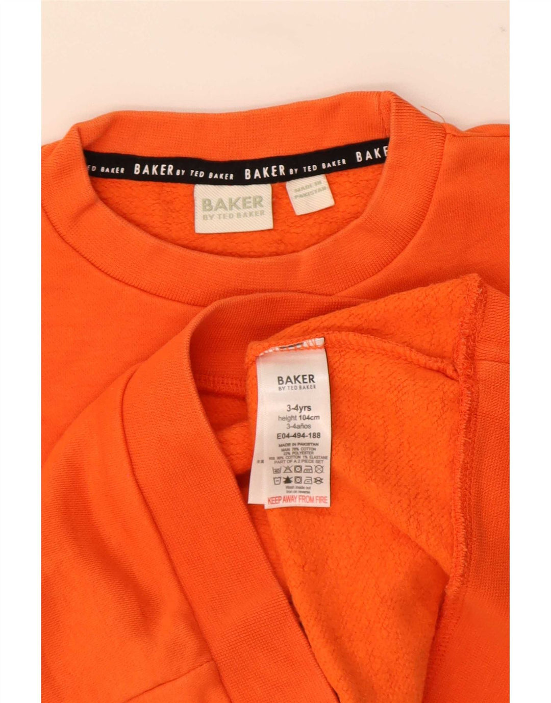 Hanorac cu grafic Ted Baker pentru baieti Pulover 3-4 ani bumbac portocaliu