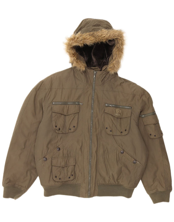 Jachetă căptușită cu glugă pentru bărbați Wampum UK 42 XL bumbac kaki
