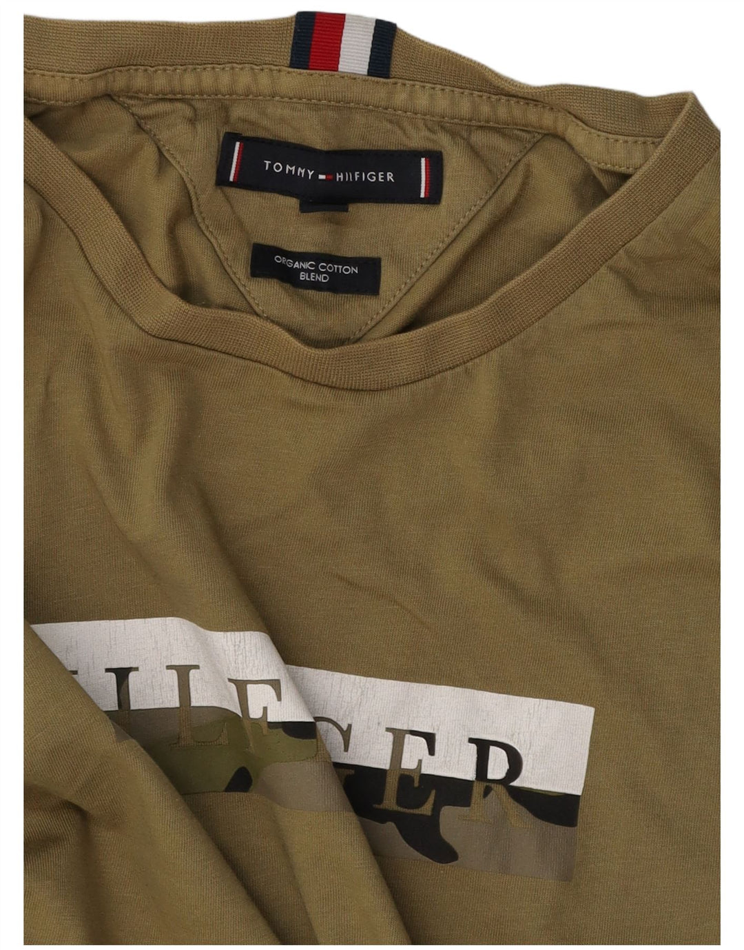 TOMMY HILFIGER Tricou grafic pentru bărbați Top Medium Khaki Bumbac