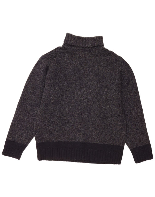 L.O.G.G Pulover pentru bărbați cu gât rulat, XL, gri, lână virgină, bloc de culoare