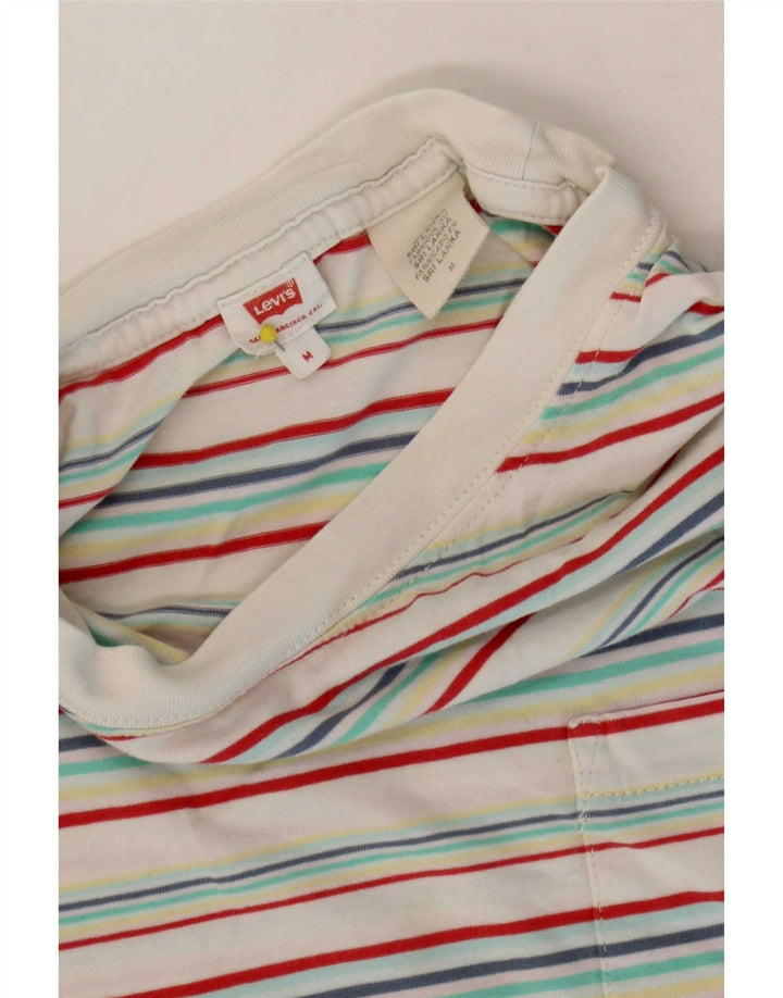 Tricou Crop Levi's pentru femei UK 14 Bumbac cu dungi medii multicolore