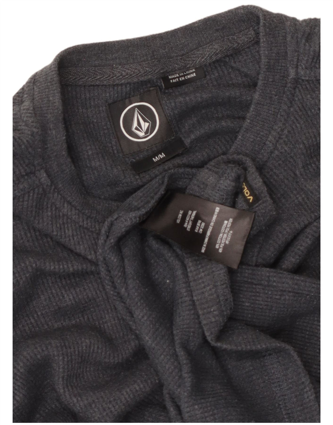 Top cu mânecă lungă Volcom pentru bărbați, bumbac, gri mediu