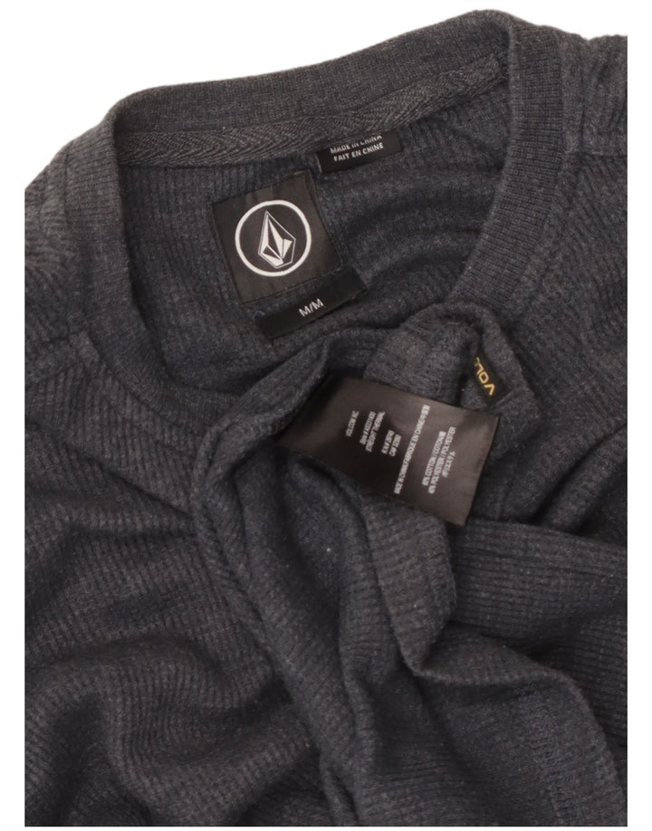 Top cu mânecă lungă Volcom pentru bărbați, bumbac, gri mediu