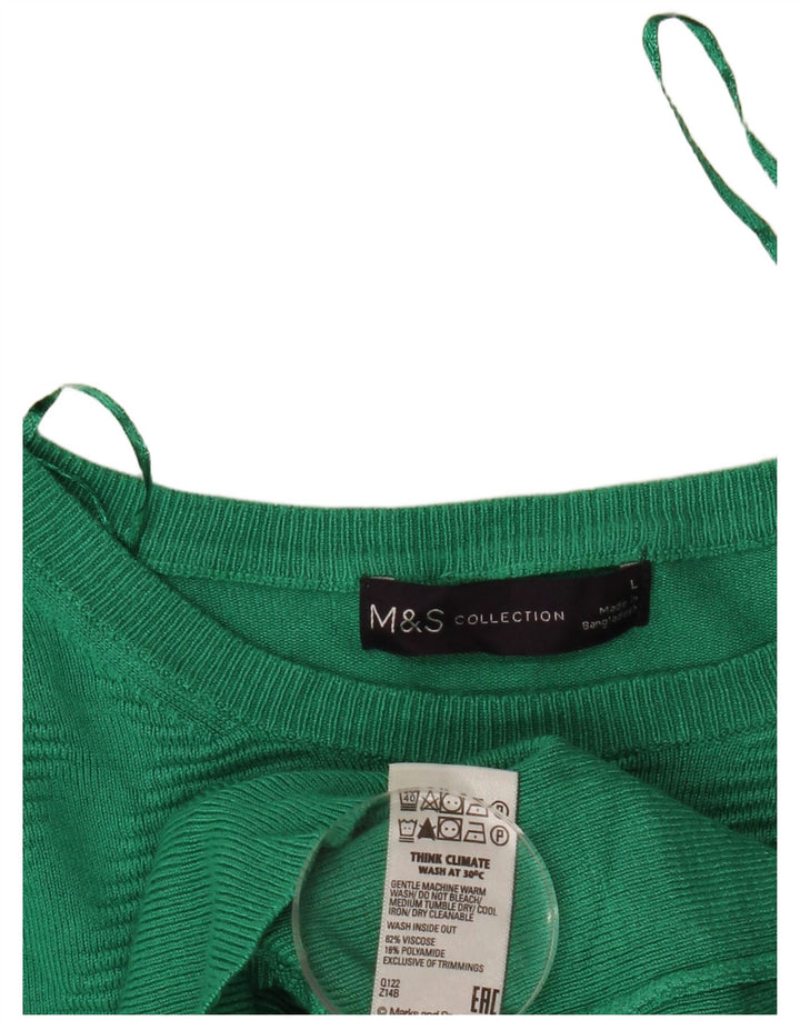 Pulover pentru damă Marks & Spencer, cu gât cu barca, mare, verde