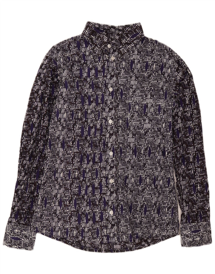 Cămașă Vintage Bărbați Mic Bleumarin Geometric