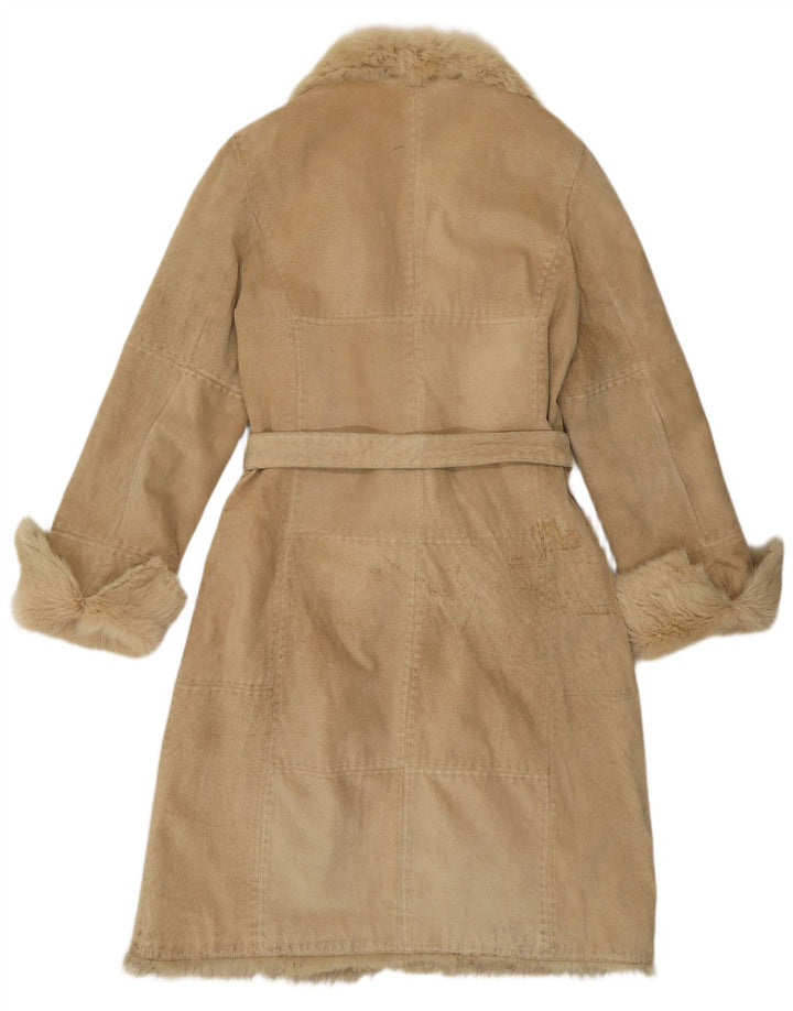 Palton din piele vintage pentru femei IT 48 XL piele mozaică bej