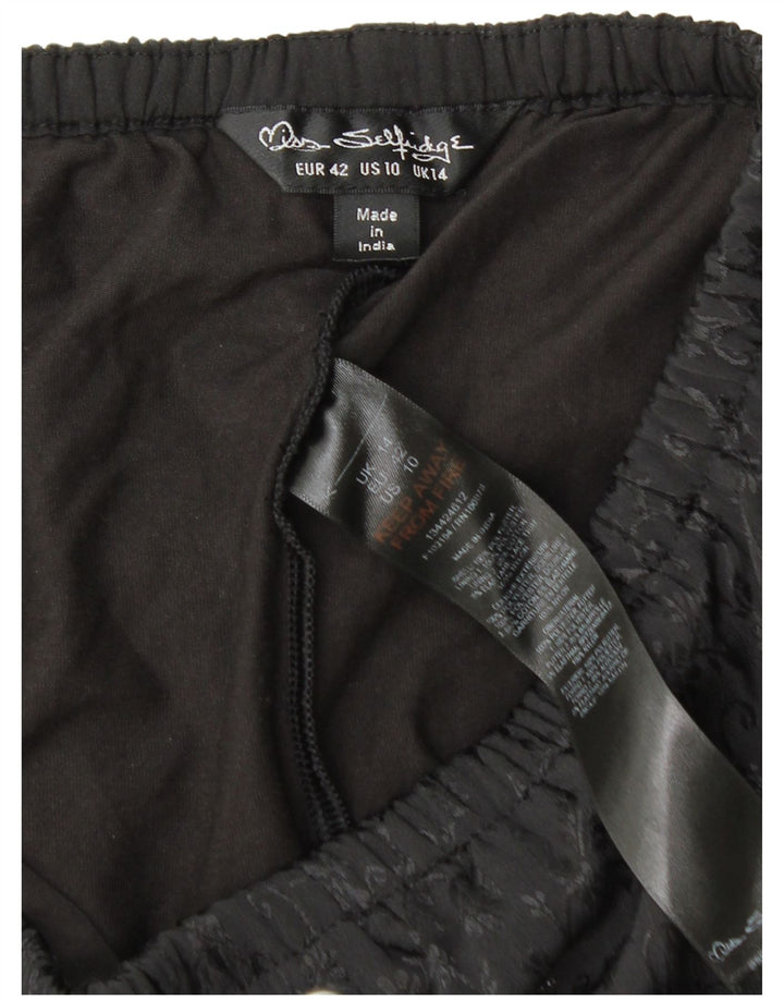 Fusta pentru femei Miss Selfridge UK 14 mare, negru, cu flori din poliester