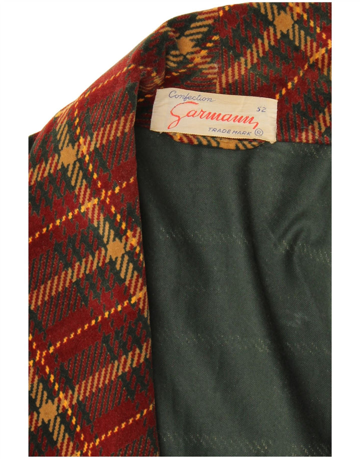 Blazer Vintage pentru femei IT 52 2XL Burgundy Check