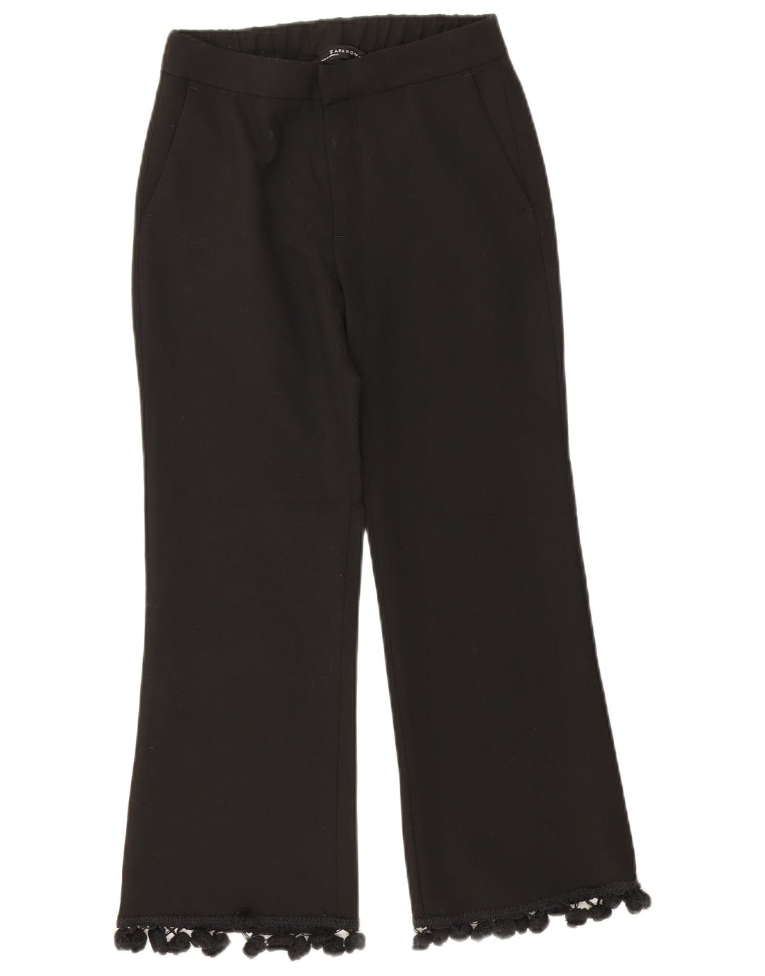 Pantaloni tăiați pentru femei Zara XS W24 L24 Poliester negru
