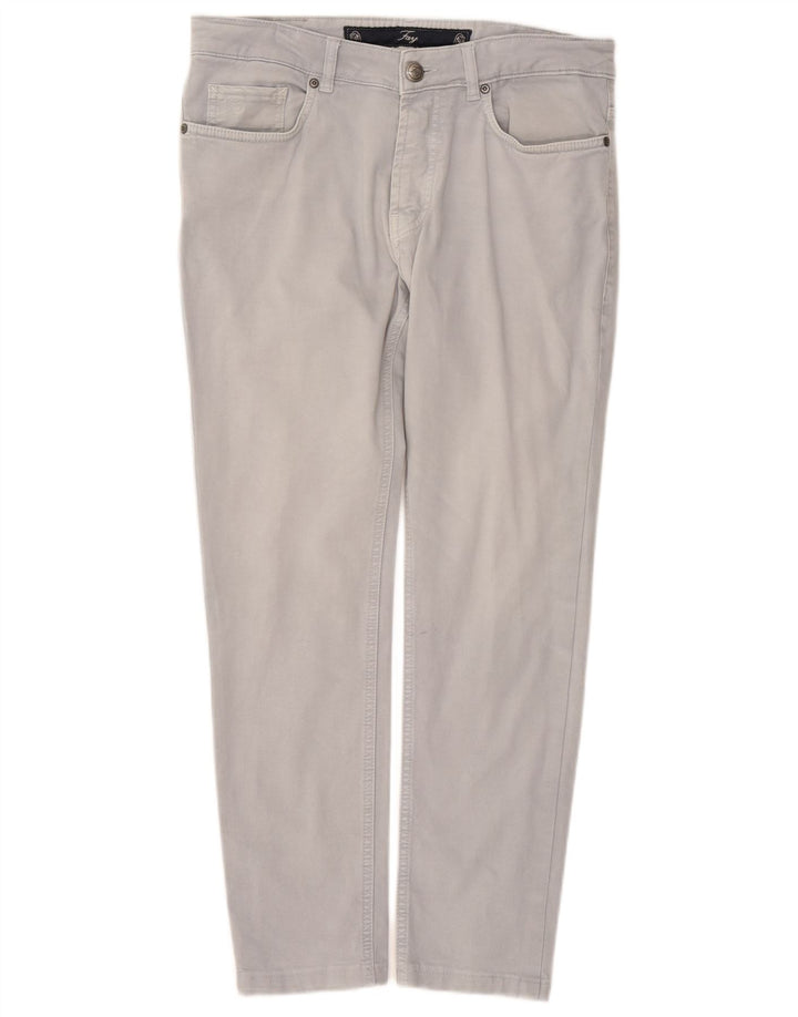 FAY Pantaloni casual subțiri pentru bărbați L32 L27 bumbac gri