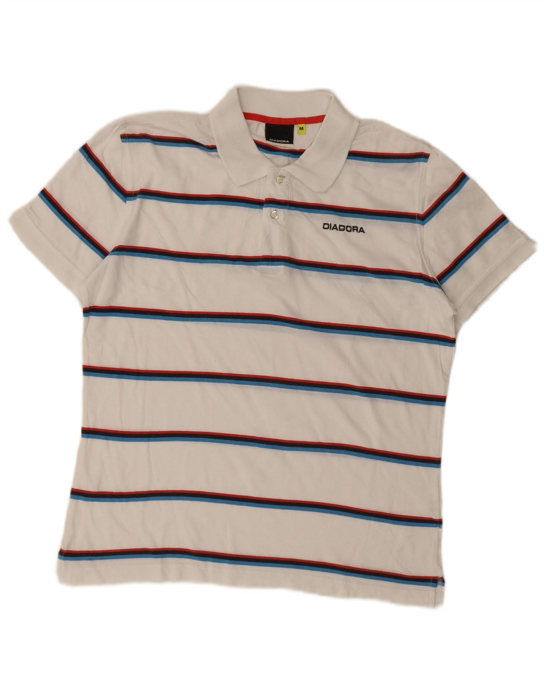 Tricou polo pentru bărbați Diadora, bumbac cu dungi albe medii