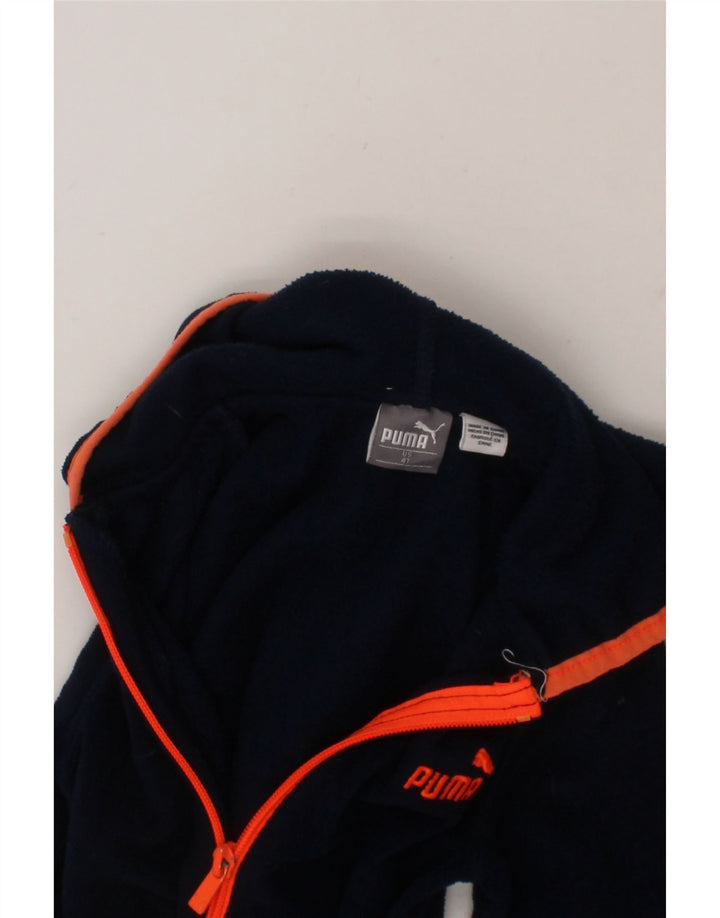 PUMA Boys Hooded Fleece Jacket 3-4 Years Navy Blue Polyester Vintage Puma and Second-Hand Puma from Messina Hembry 
