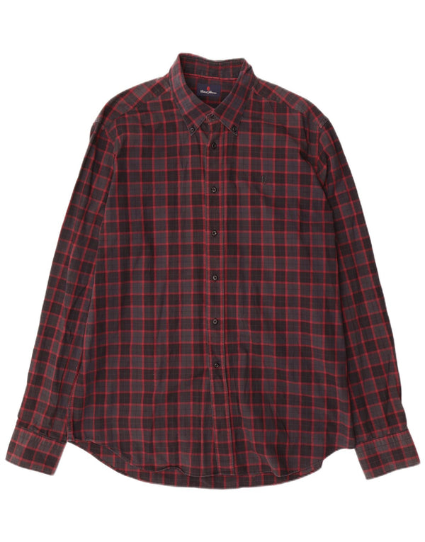 Cămașă pentru bărbați Conte of Florence, bumbac carouri roșu 2XL