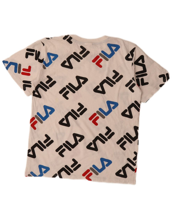 Tricou Grafic Fila Baieti Top 15-16 Ani XL Bumbac Alb