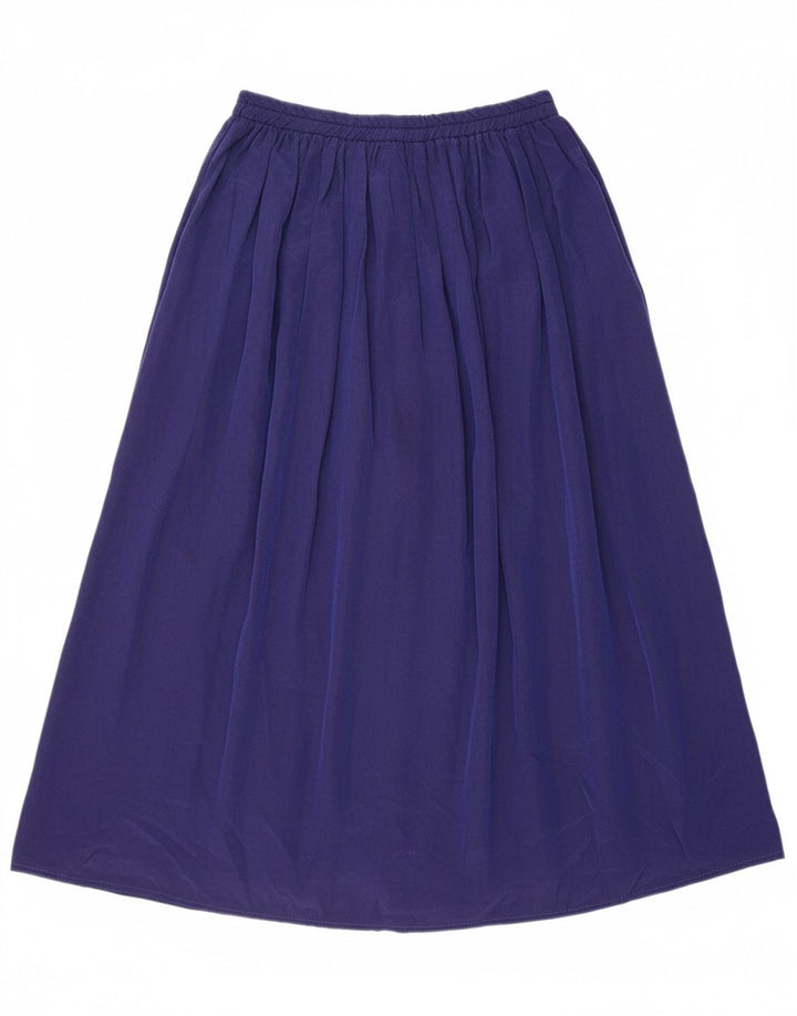 MIRROR Womens Pleated A-Line Skirt UK 12 Medium W30  Blue Viscose
