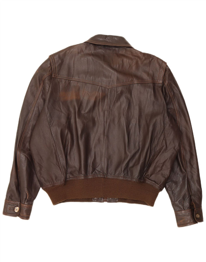 Jachetă de piele vintage pentru bărbați UK 42 XL din piele maro