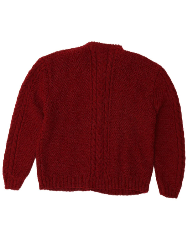 Pulover cardigan pentru femei VINTAGE UK 14 Lung Burgundy