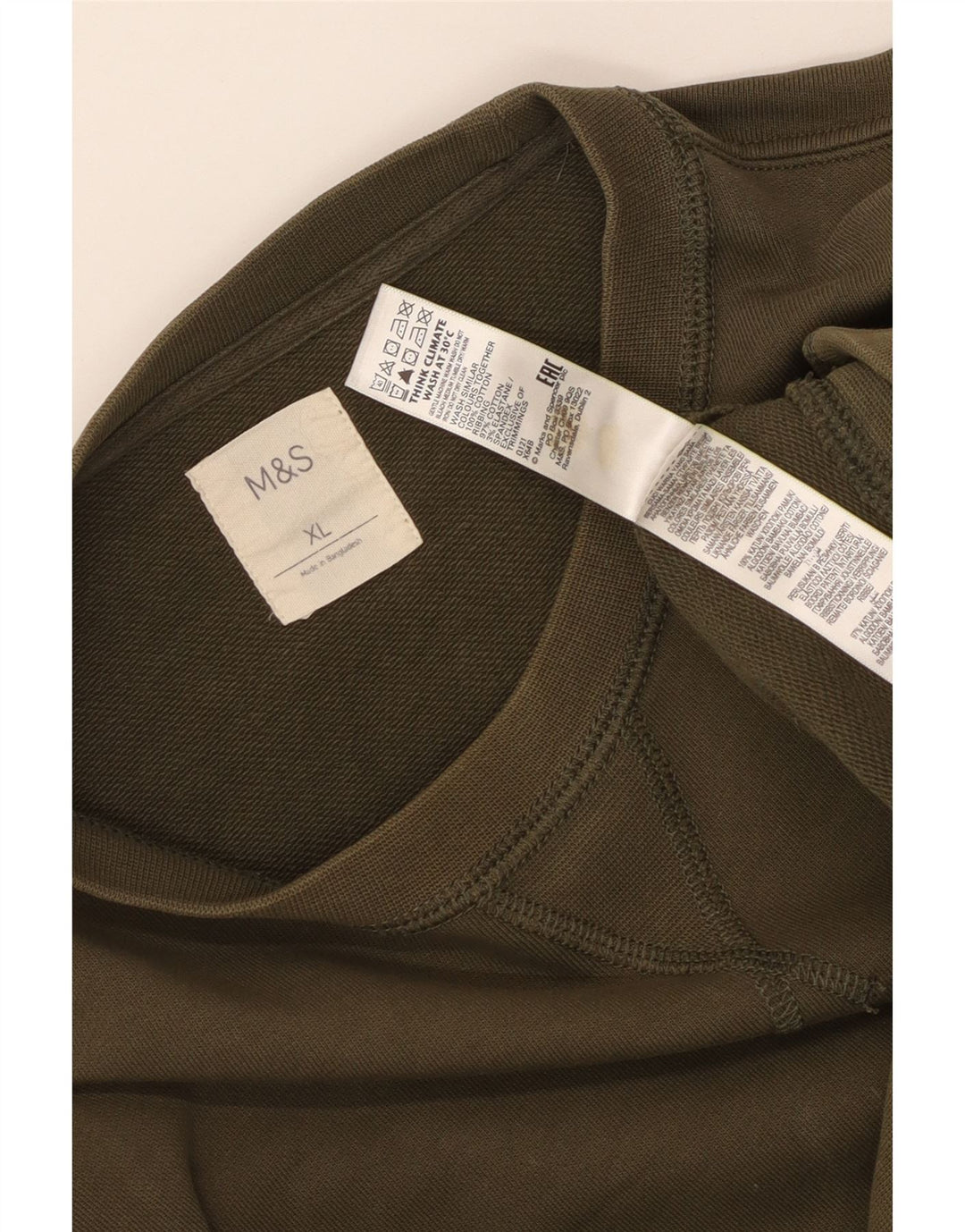 MARKS & SPENCER Hanorac pentru bărbați Pulover XL Kaki Bumbac