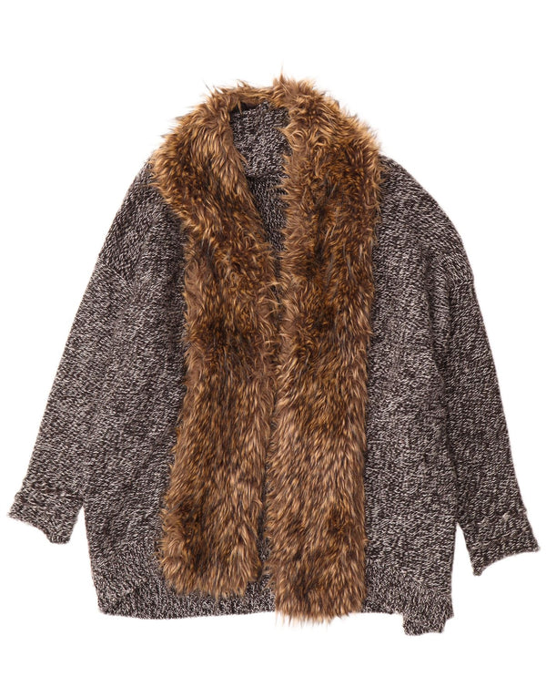 Pulover cardigan cu paragate supradimensionat pentru femei Guess UK 10 mic, gri cu pete
