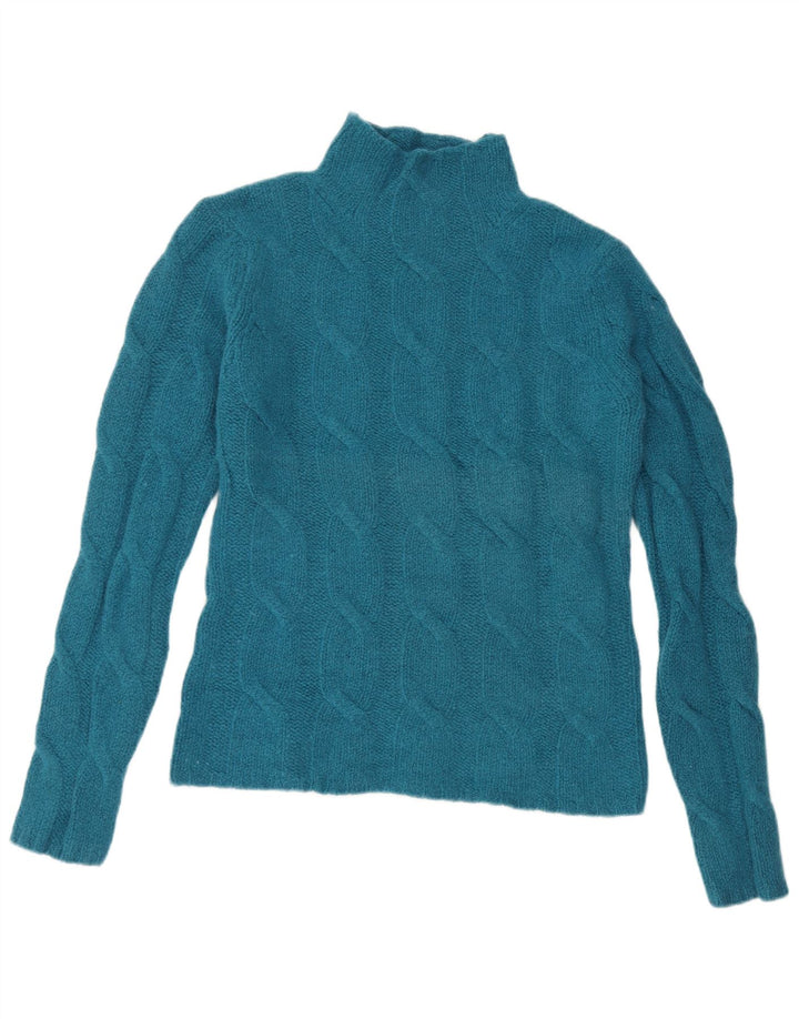 EDDIE BAUER Pulover cu gât țestoasă pentru femei UK 14 Medium Blue Lambswool