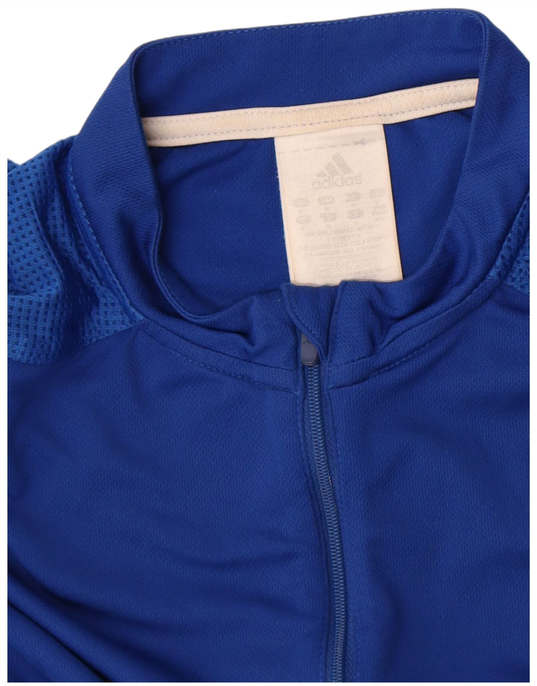 Tricou Adidas pentru bărbați, cu fermoar și gât, Top Medium Blue Poliester