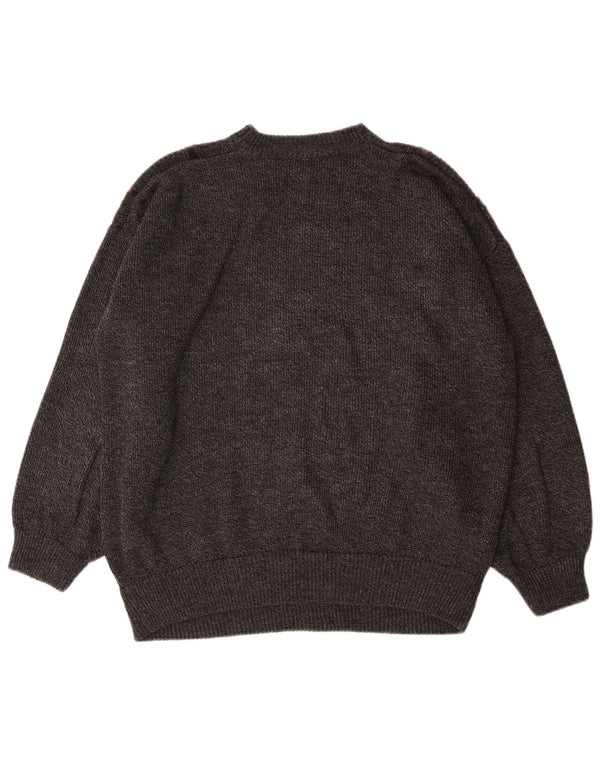 Pulover vintage pentru bărbați cu gâtul turnat, 2XL, cu dungi gri