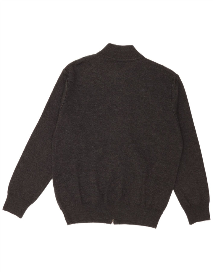 Cardigan Vintage pentru bărbați din lână mare, gri geometrică