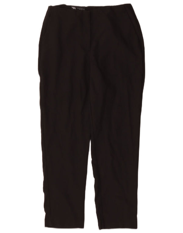Pantaloni chino subțiri pentru femei cu talie înaltă Zara Mici L27 L28 Poliester negru