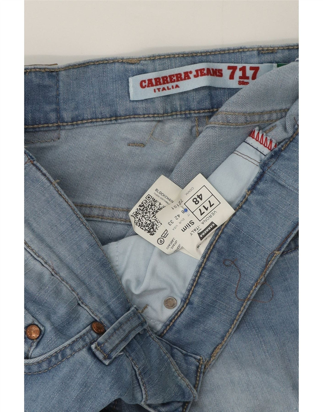 Blugi pentru bărbați Carrera 717 Slim IT 48 Medium L33 L32 Bumbac albastru