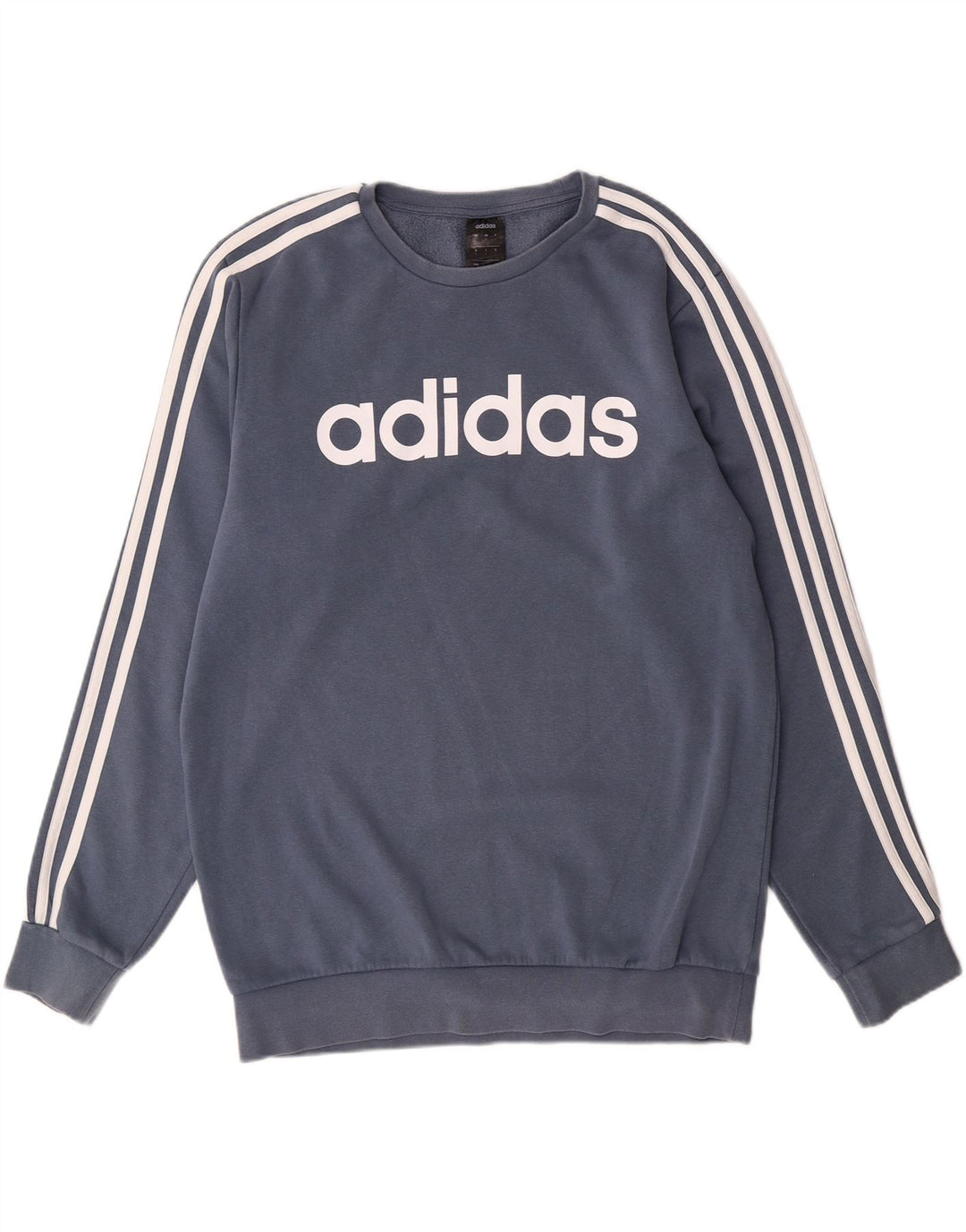 ADIDAS Mens Graphic Sweatshirt Jumper Large Blue Cotton