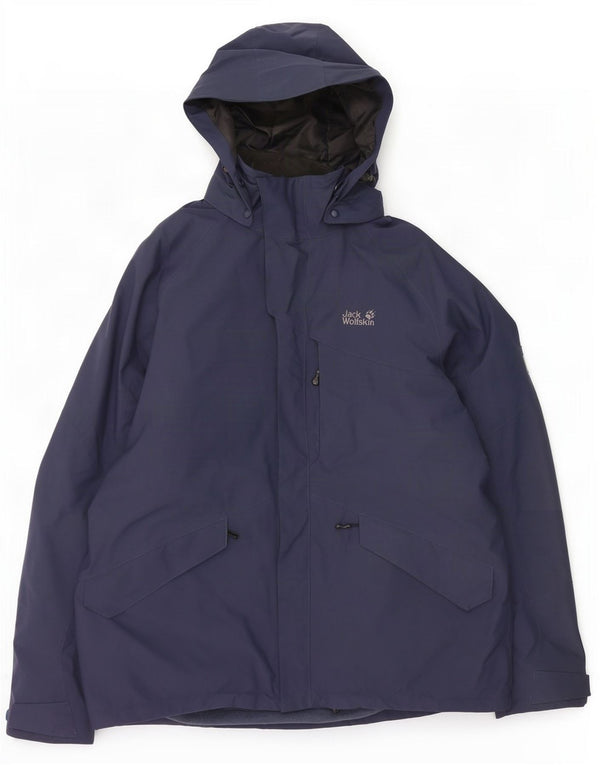 Jack Wolfskin Jachetă de vânt cu glugă pentru bărbați UK 48 2XL Poliester bleumarin