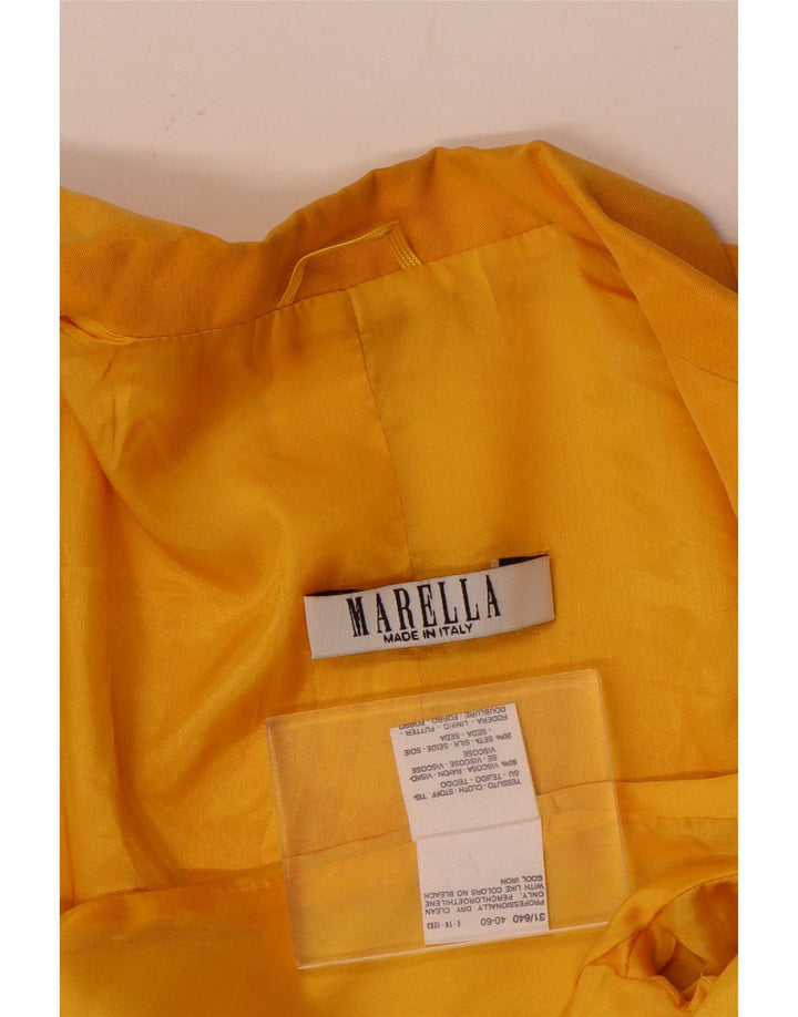 Jachetă Blazer pentru femei Marella cu 3 nasturi UK 10 Mic galben viscoză