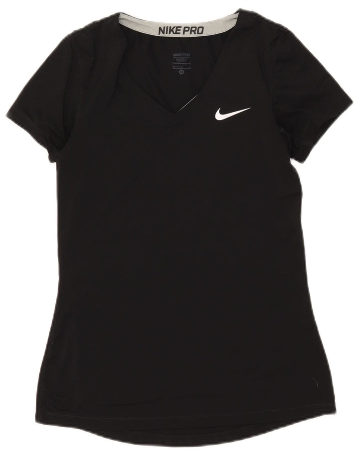 Tricou Nike Dri Fit pentru femei Top UK 12 Medium Negru Poliester