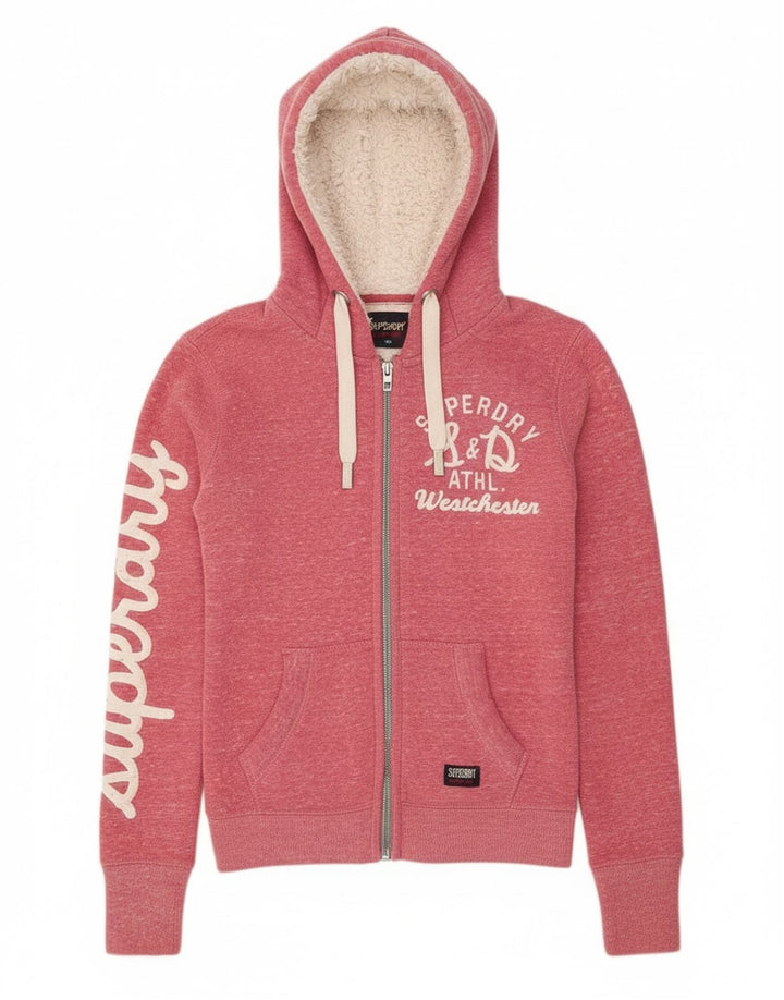 Pulover Superdry pentru femei, cu grafic, cu fermoar, poliester, 10 UK