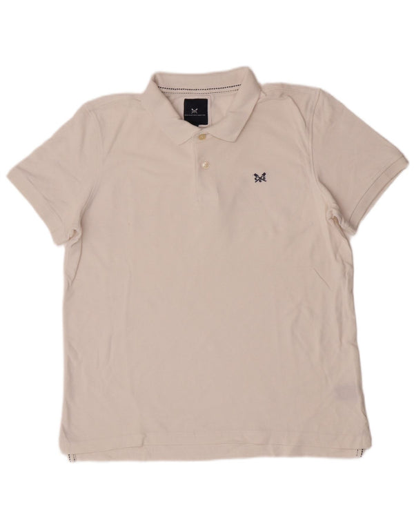 Crew Clothing Tricou polo pentru bărbați, mare, alb, bumbac