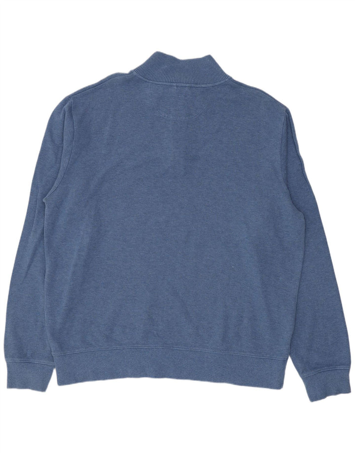 Hanorac pentru bărbați GANT, cu fermoar, cu gât, 3XL, bumbac albastru