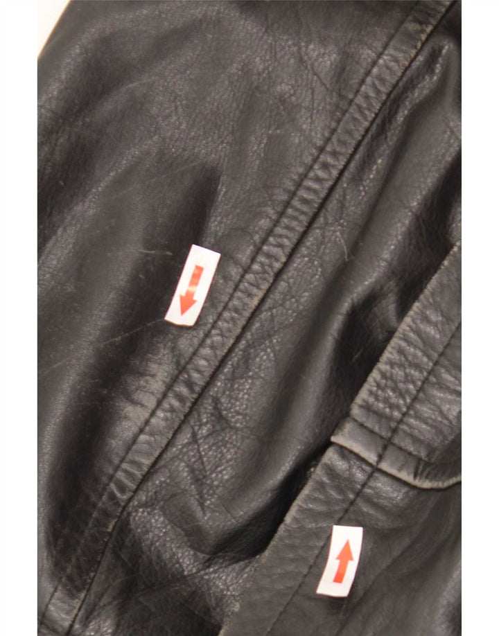 Jachetă de piele vintage pentru bărbați UK 44 2XL Negru