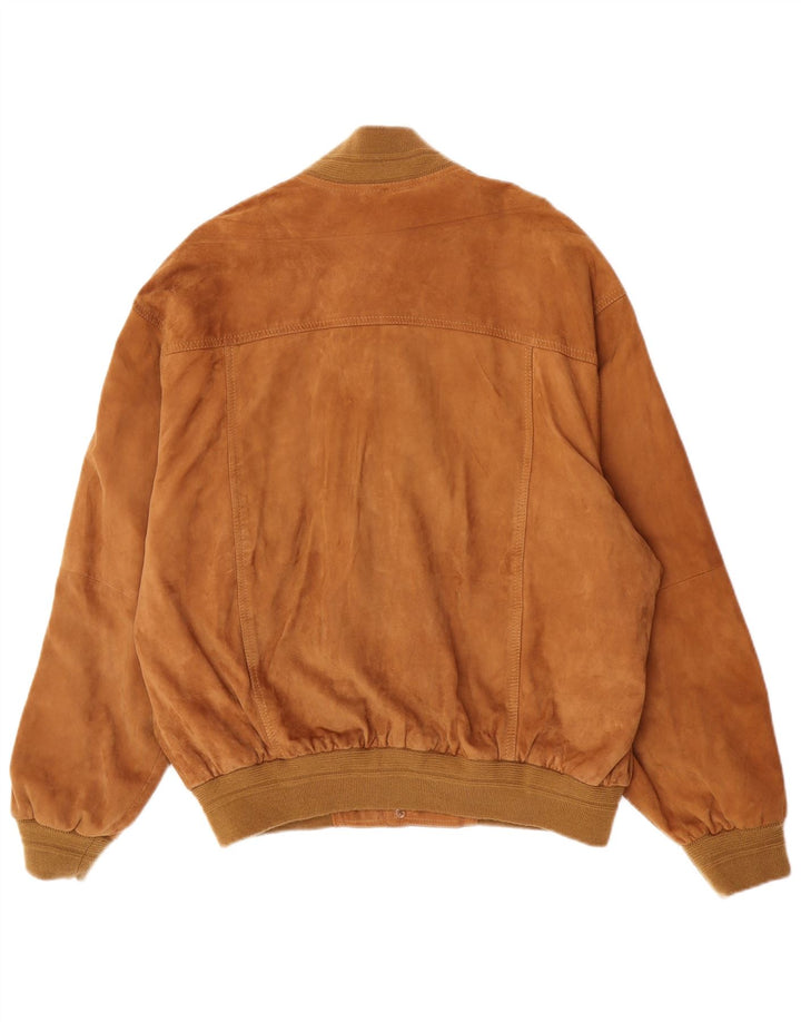 Jachetă Bomber Vintage pentru bărbați din piele intoarsa IT 52 XL din piele maro