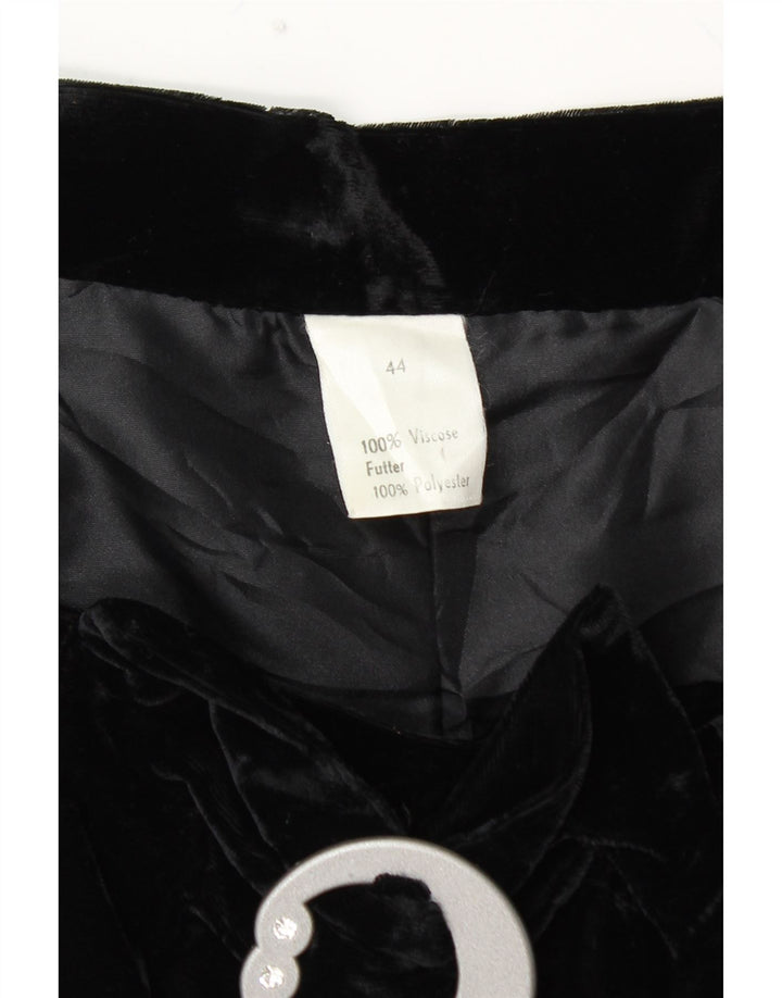 Fusta evazată pentru femei VINTAGE din catifea cu talie înaltă IT 44 Medium W28 Negru