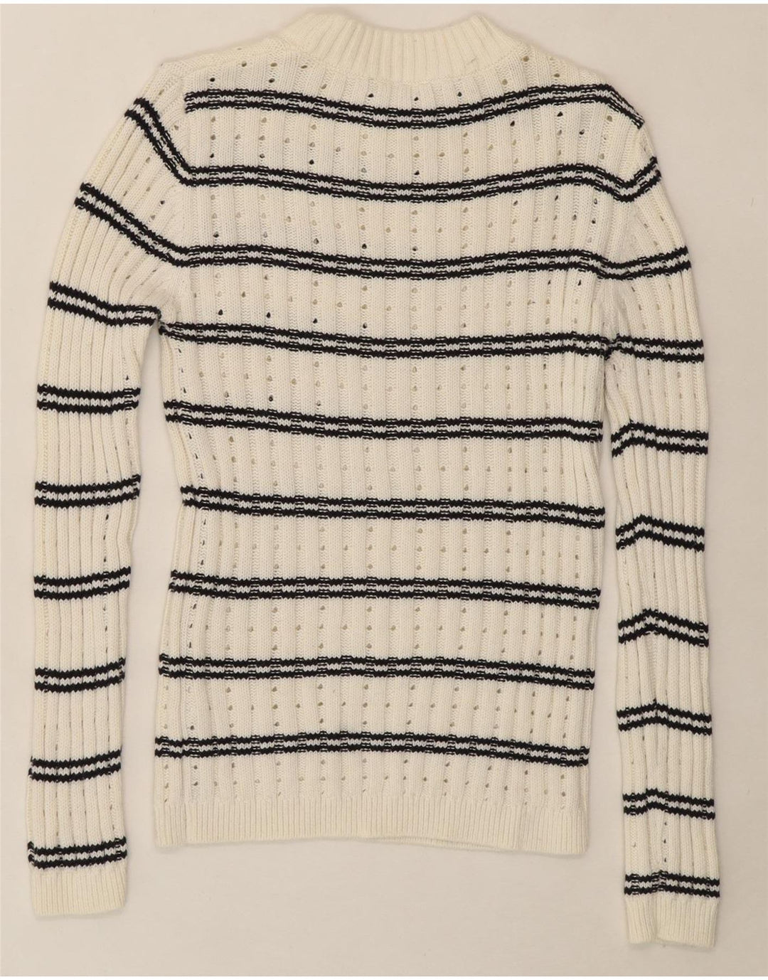 FRENCH CONNECTION Womens Crew Neck Jumper Sweater UK 14 Large White Vintage French Connection and Second-Hand French Connection from Messina Hembry 