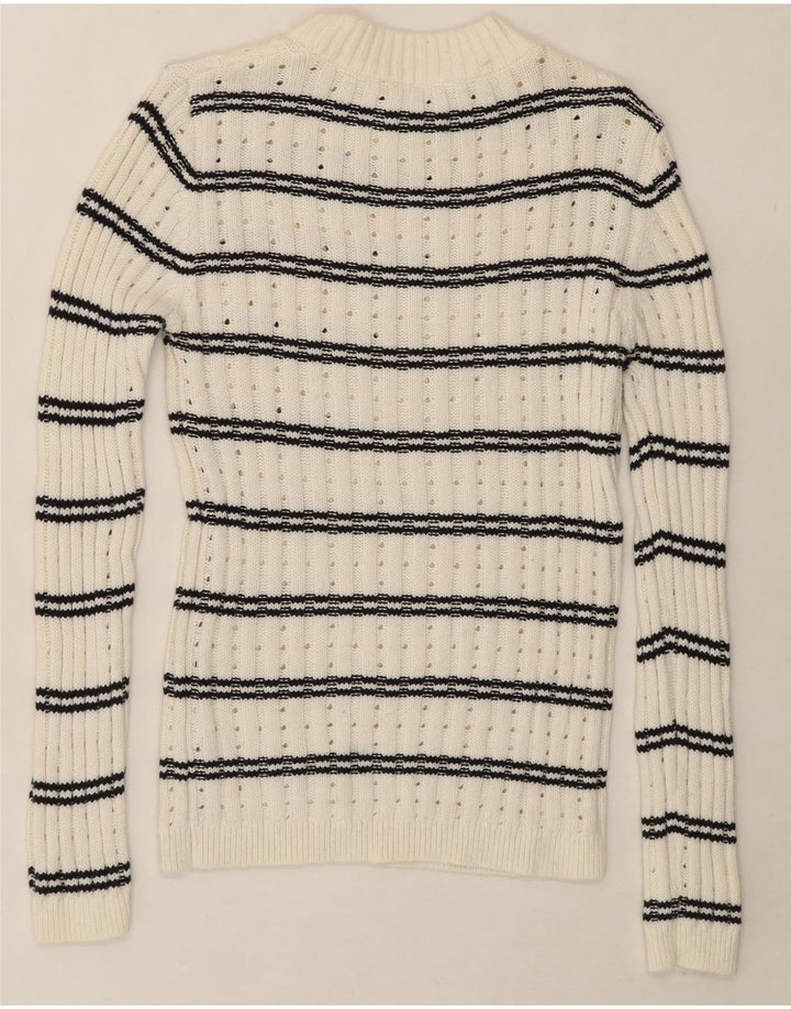 FRENCH CONNECTION Womens Crew Neck Jumper Sweater UK 14 Large White Vintage French Connection and Second-Hand French Connection from Messina Hembry 