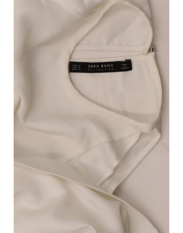 Bluză pentru femei Zara, cu umăr dezactivat, UK 14 Medium White
