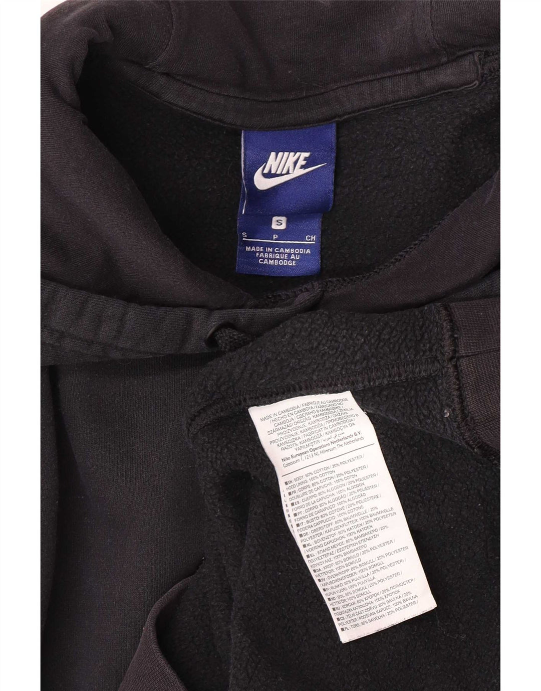 Pulover Nike pentru bărbați, cu formă regulată, cu glugă, mic, negru, bumbac