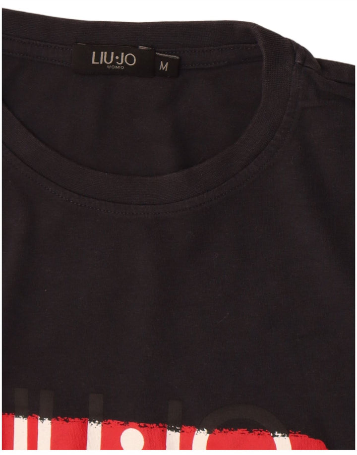 Tricou grafic Liu Jo pentru bărbați Top mediu negru