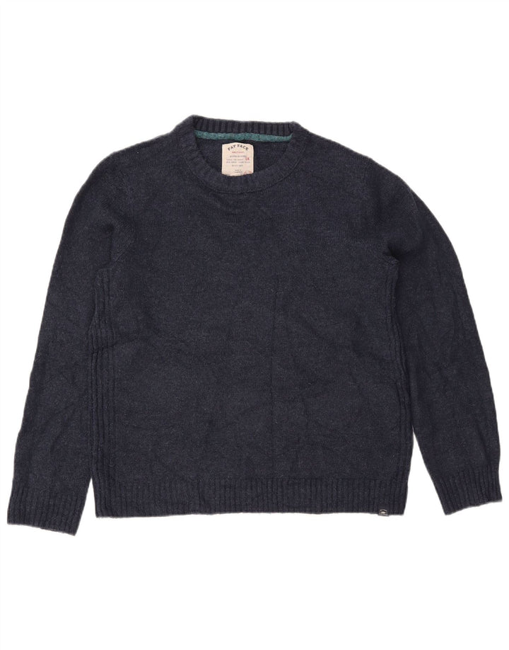 FAT FACE Pulover supradimensionat pentru femei cu decolteu triplu UK 10 Mic Bleumarin