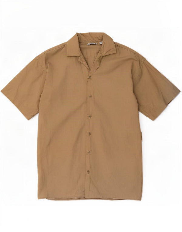 Cămașă cu mânecă scurtă pentru bărbați Jack & Jones, cu tăiere lejeră, XS, bej, bumbac