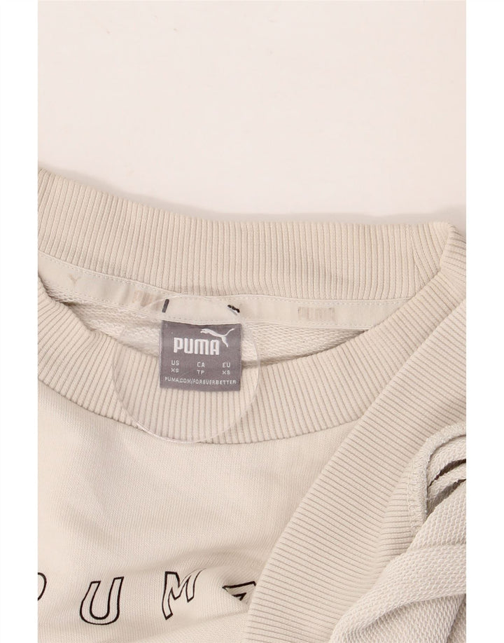 Hanorac grafic pentru bărbați PUMA Pulover XS, bumbac color bloc alb