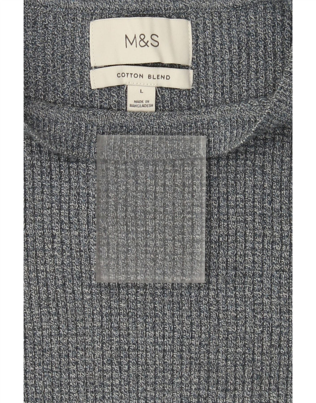 Pulover pentru bărbați Marks & Spencer, cu gât de barcă, mare, bumbac cu pete gri