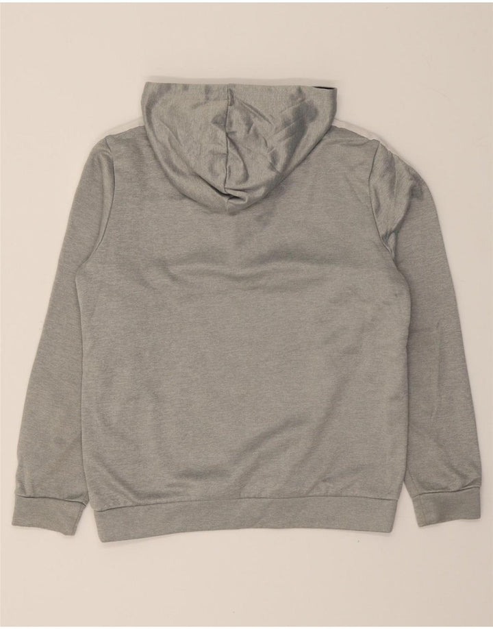 ADIDAS Boys Hoodie Jumper 11-12 Years Grey Colourblock Polyester Vintage Adidas and Second-Hand Adidas from Messina Hembry 