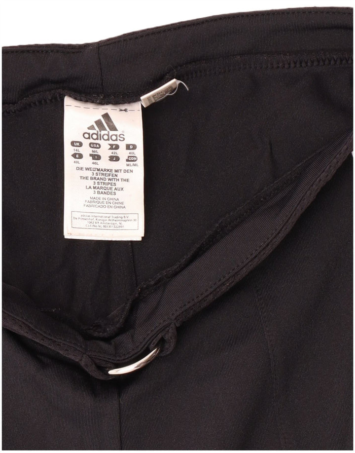 Pantaloni de trening Adidas pentru femei cu picioare largi UK 14 Poliamidă neagră medie